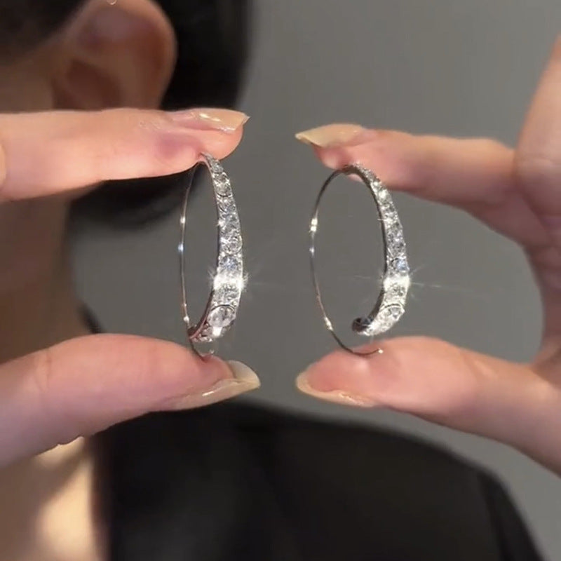Sparkling Zirconia Hoop Earrings