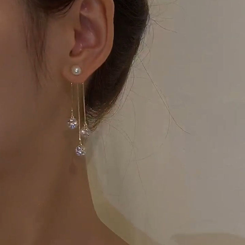 Elegant Zirconia Tassel Earrings