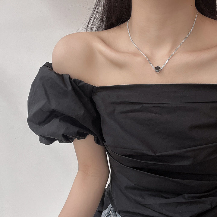 S925 Sterling Silver Shell Reversible Wearable Smile Necklace