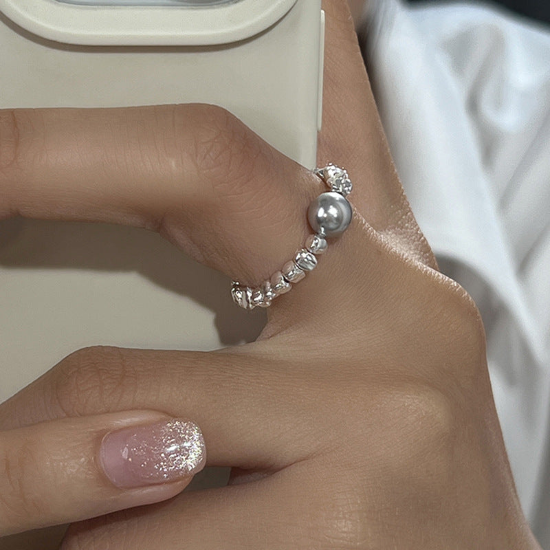 Sterling Silver Galaxy Pearl Ring