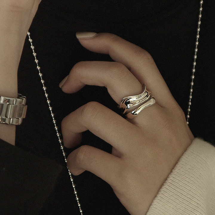 Sterling Silver Wave Stacking Ring