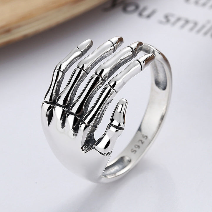 Sterling Silver Dark Bone Claw Ring