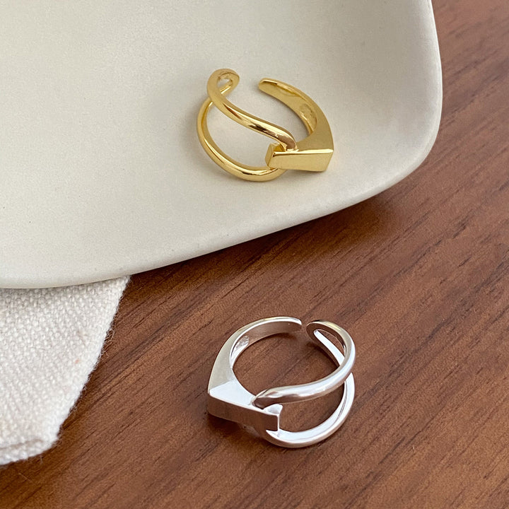 Sterling Silver Asymmetrical Adjustable Ring