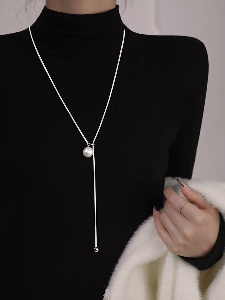 Pearl Adjustable Long Necklace