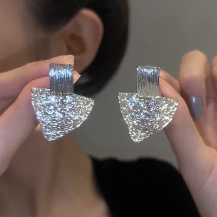 Geometric Vintage Silver Earrings