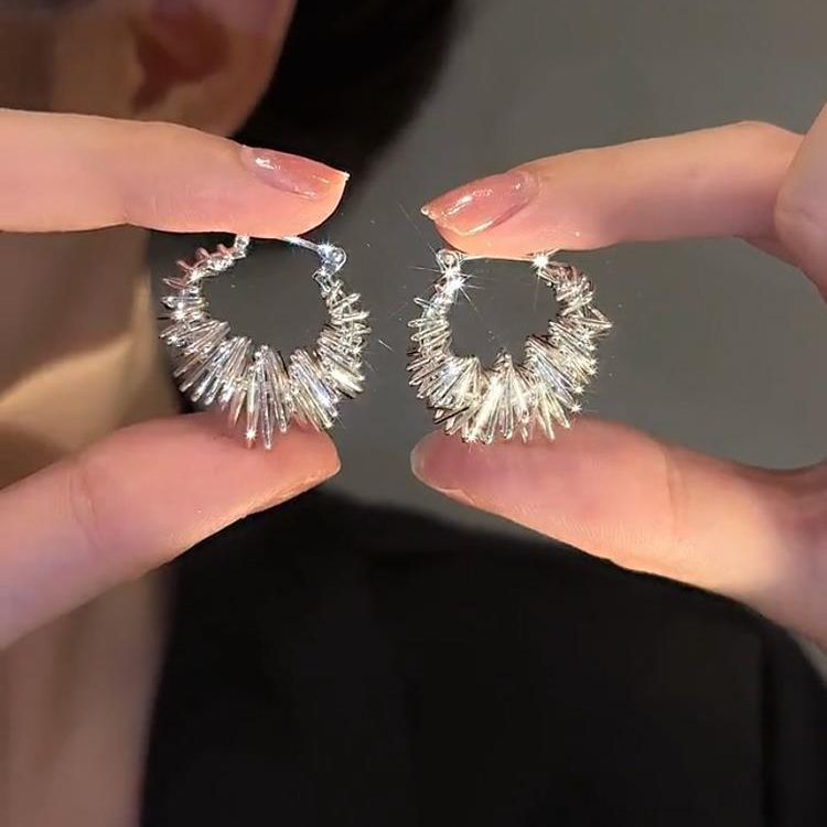 Unique Twisted Metal Circle Earrings