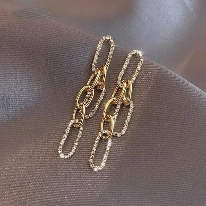 Metal Chain Tassel Earrings