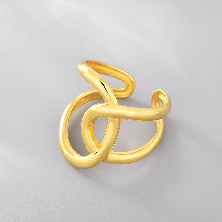 Double C Lnotted Line Adjustable Ring