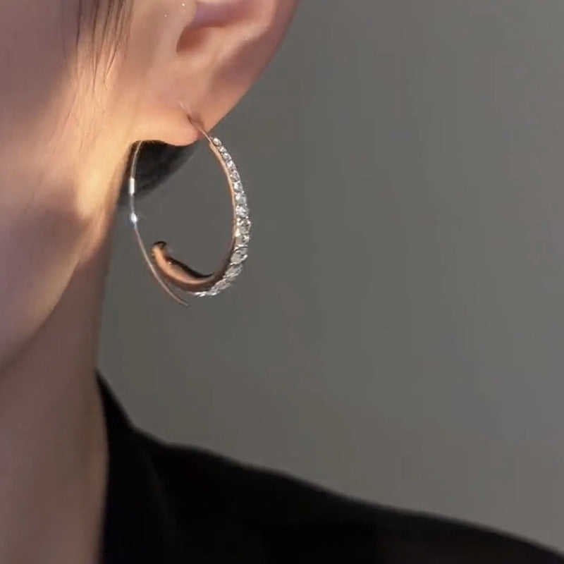 Sparkling Zirconia Hoop Earrings