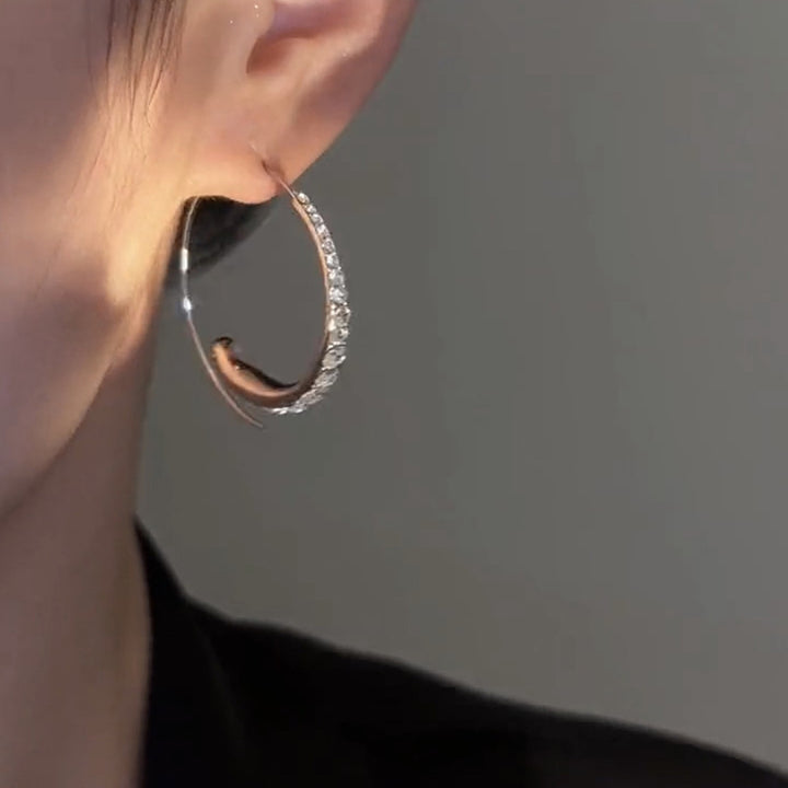 Sparkling Zirconia Hoop Earrings