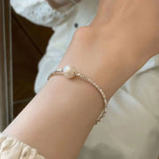 Pearl Crushed Silver Bracelet