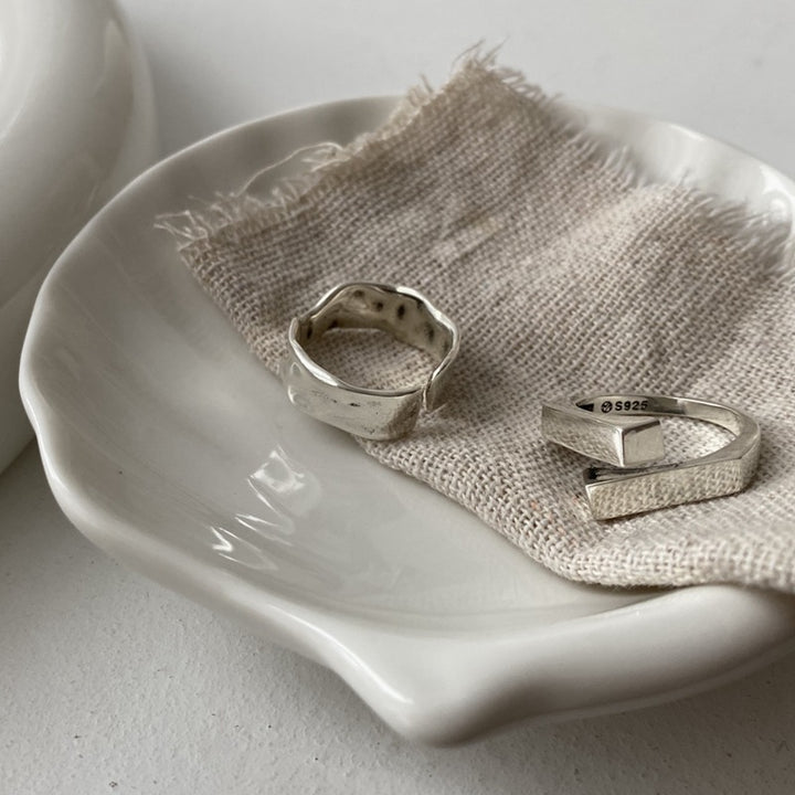 Sterling Silver Geometric Square Ring