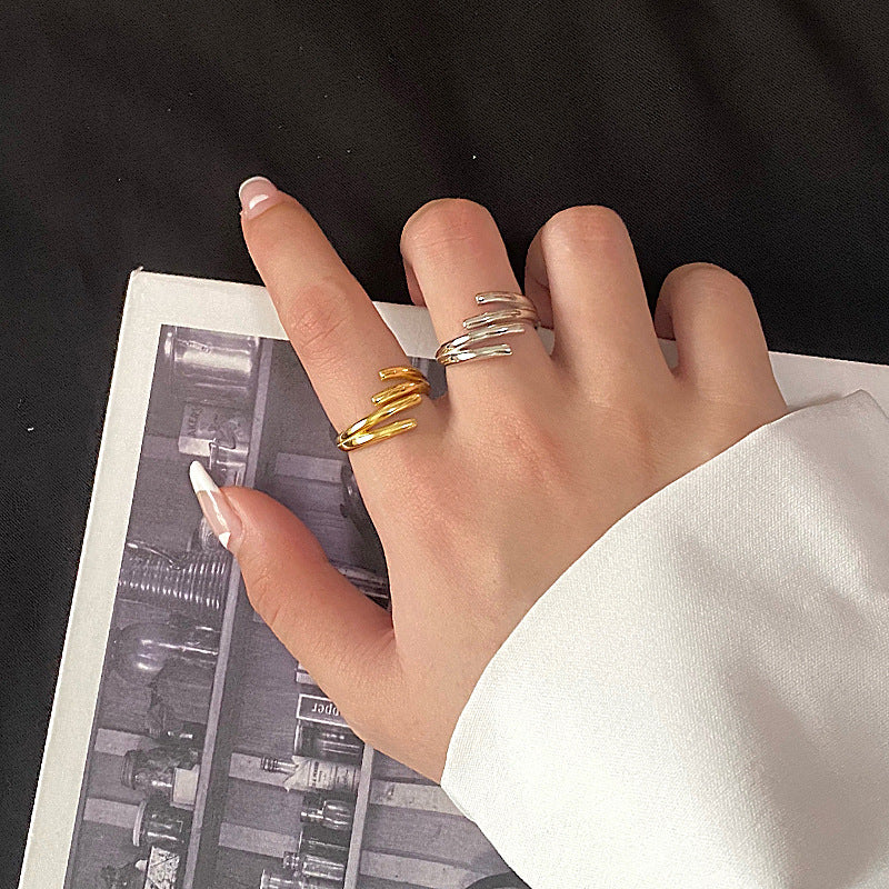 Sterling Silver Line Adjustable Ring