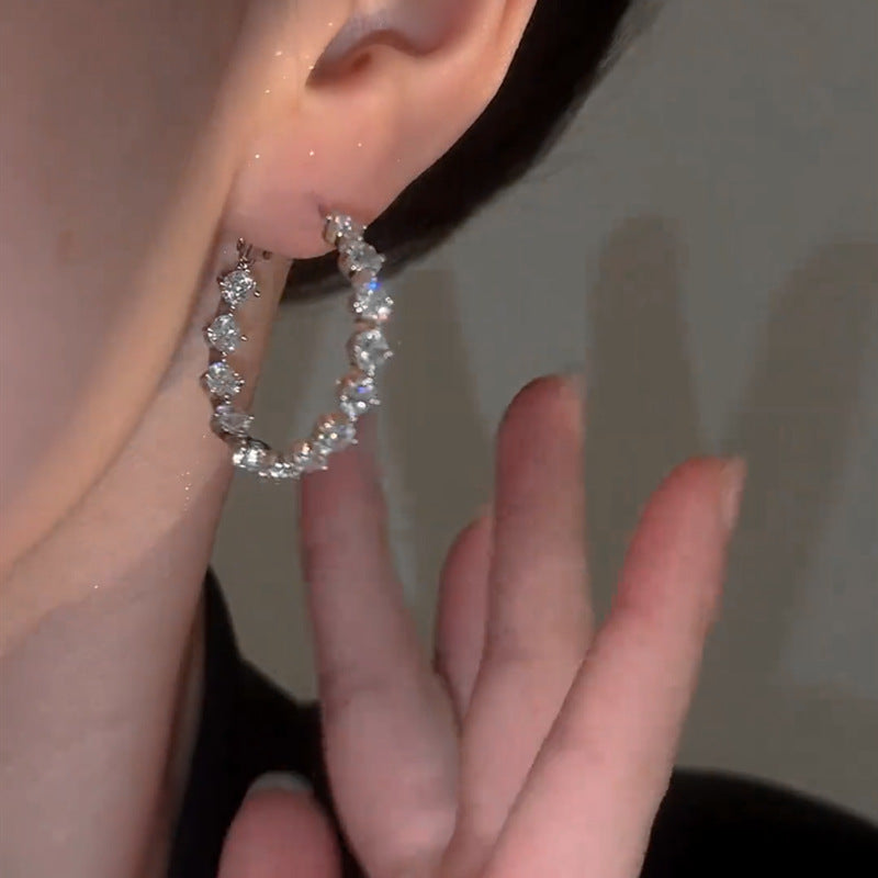 Zirconia Hoop Earrings