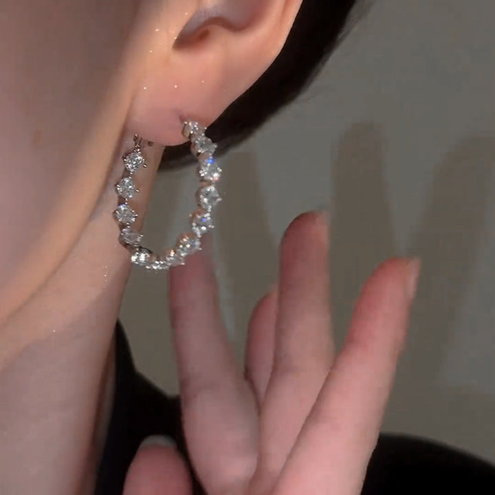 Zirconia Hoop Earrings