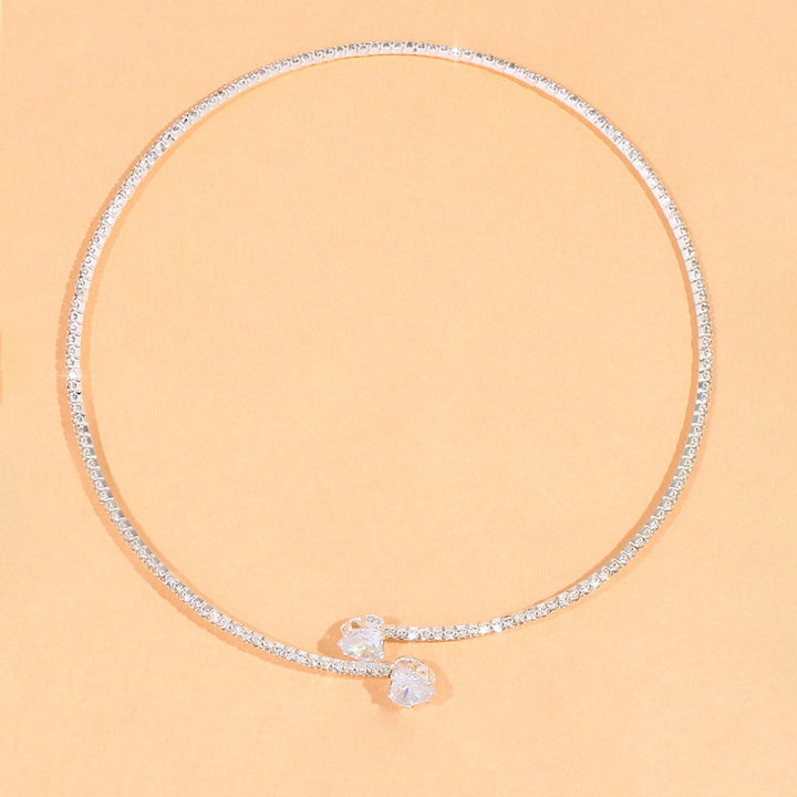 Rhinestone Heart Collar