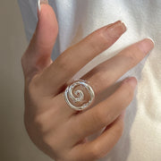 Swirl Sterling Silver Geometric Ring/Earrings