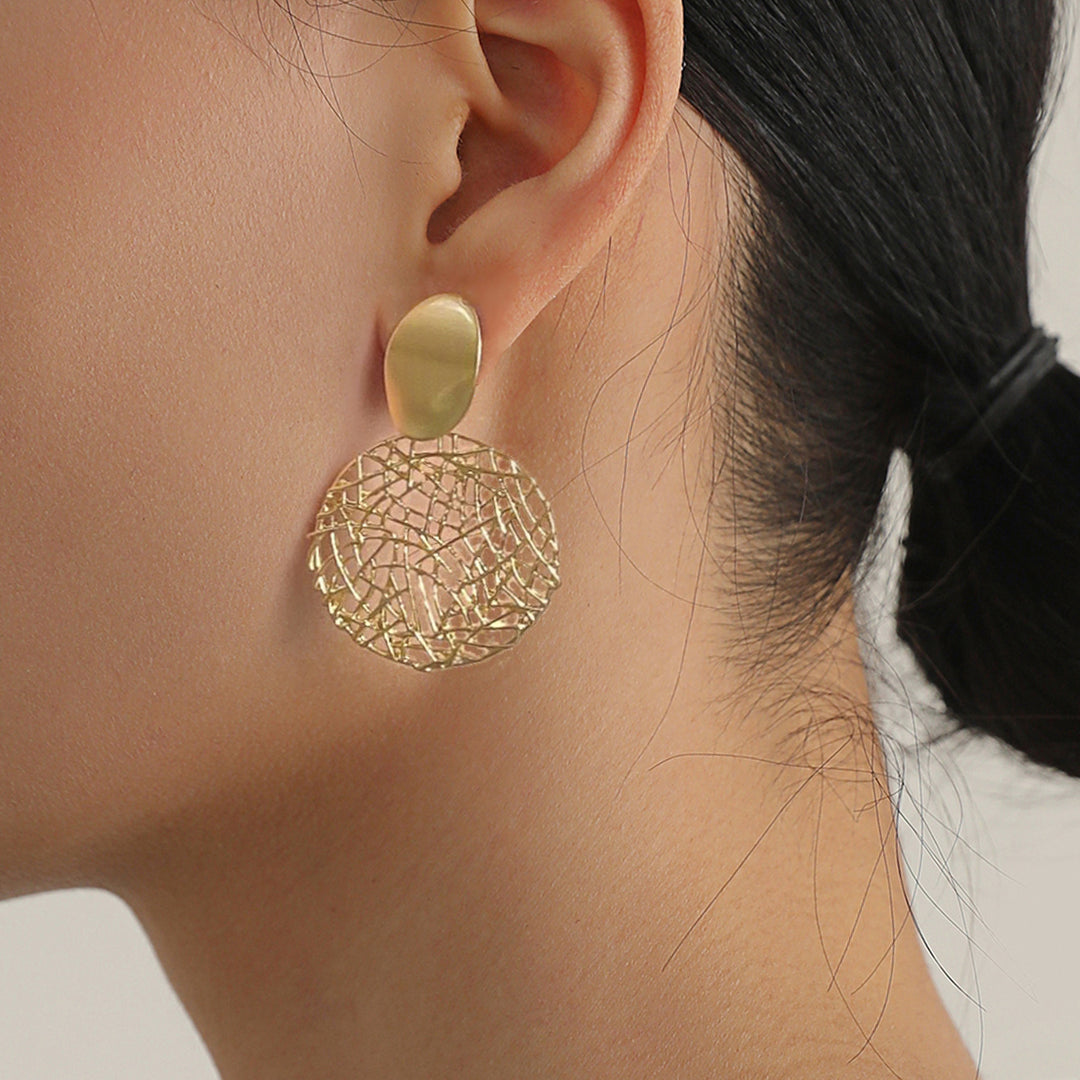 Round Hollow Earrings