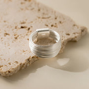 Multi-Layered Line Sterling Silver Ring