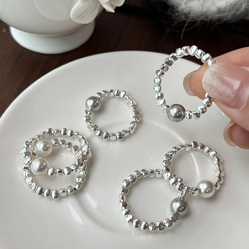 Sterling Silver Galaxy Pearl Ring