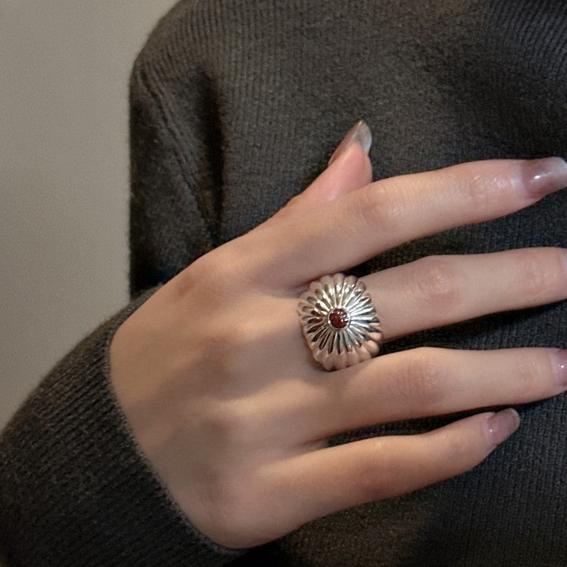 S925 Sterling Silver Onyx Simple Ring