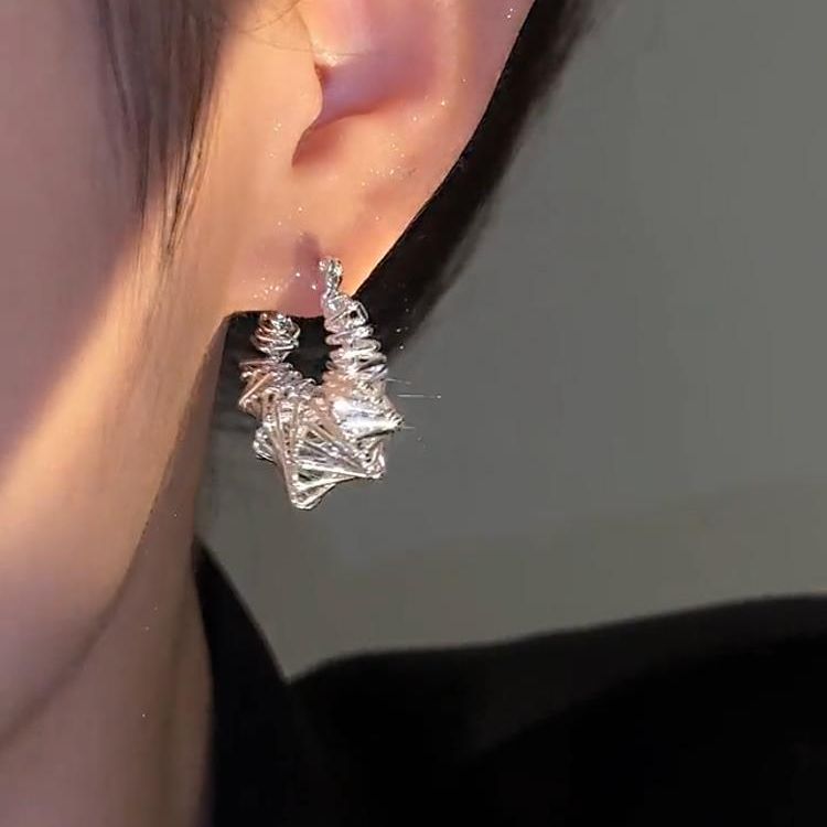 Unique Twisted Metal Circle Earrings