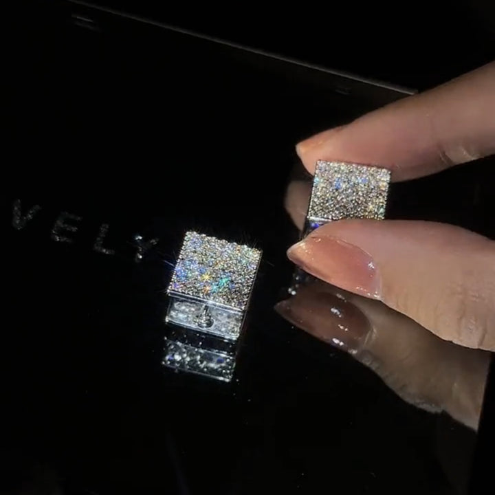 Small Square Zirconia Earrings