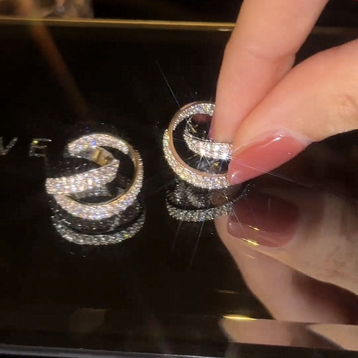 Crossover Micro Zirconia Earrings