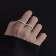 S925 Sterling Silver Frosted Star River Ring