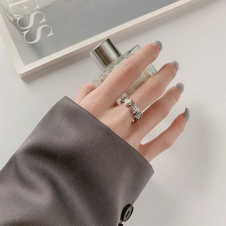Square Smiley Ring