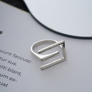 Sterling Silver Geometric Line Ring