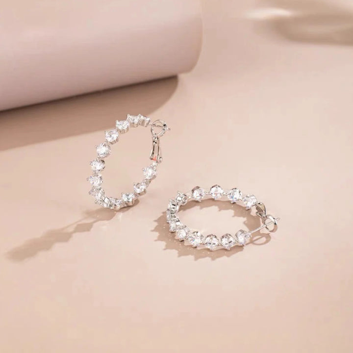 Zirconia Hoop Earrings