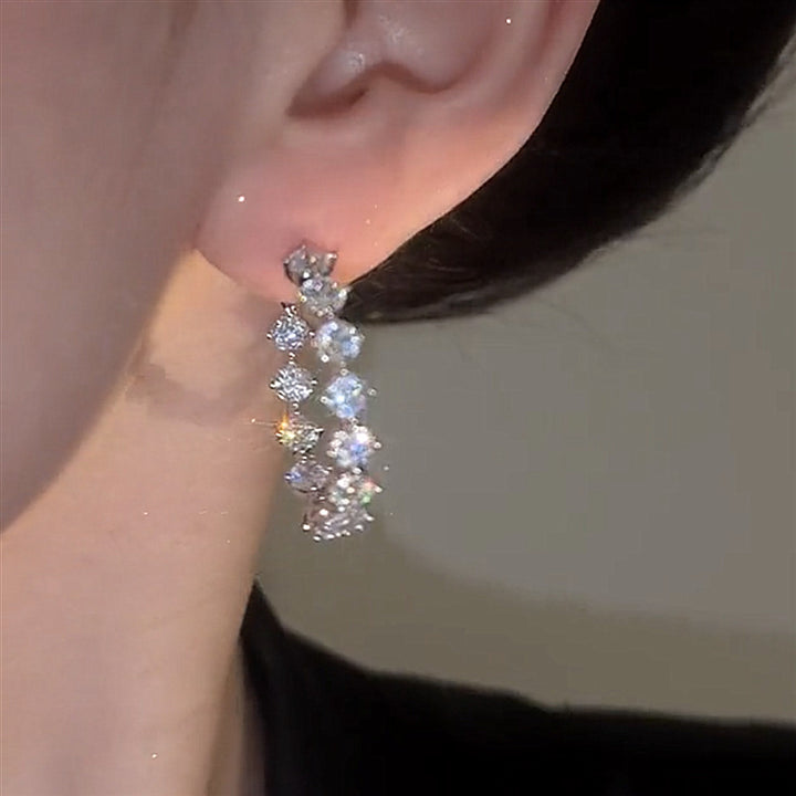 Zirconia Hoop Earrings