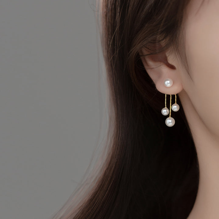 Sterling Silver Pearl Tassel Earring