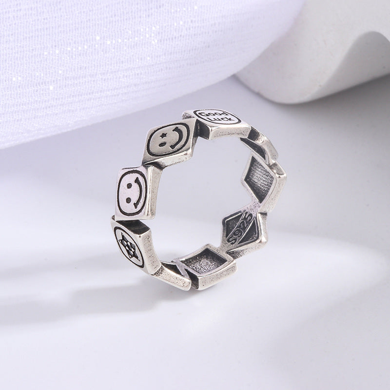 Square Smiley Ring