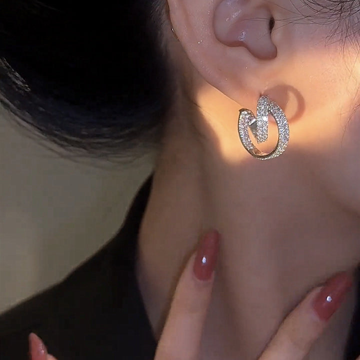 Crossover Micro Zirconia Earrings
