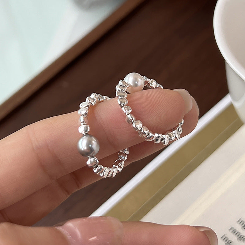 Sterling Silver Galaxy Pearl Ring