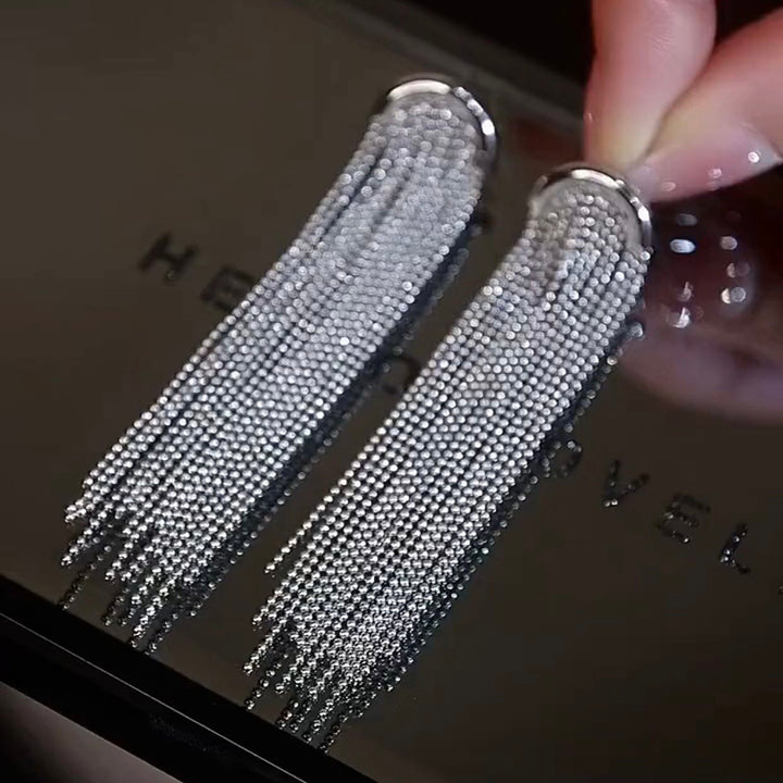 Curved Starlight Tassel Earrings