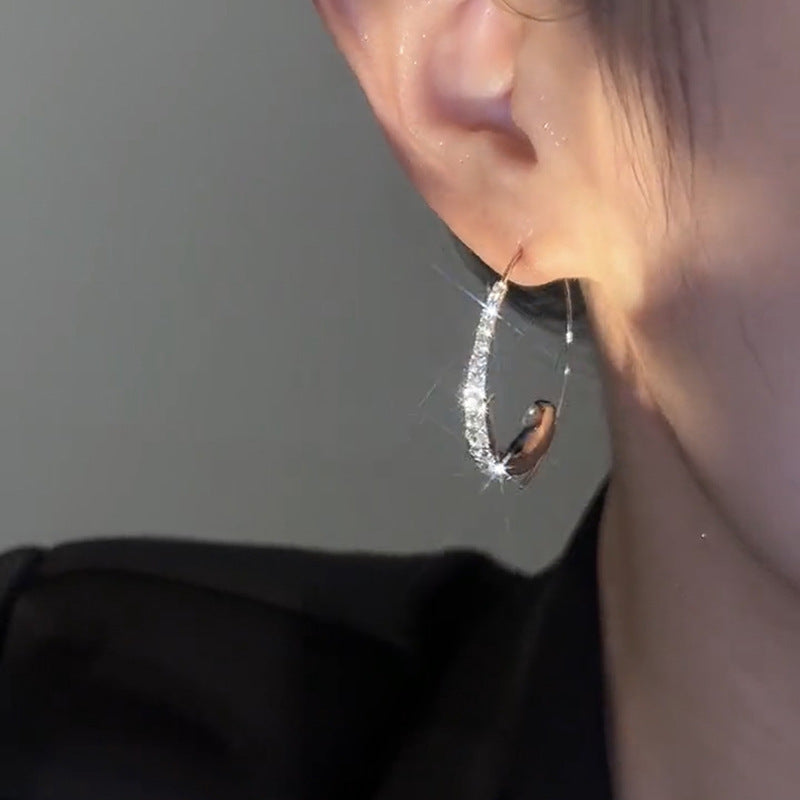 Sparkling Zirconia Hoop Earrings