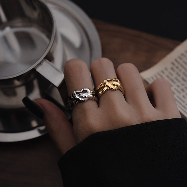 S925 Sterling Silver Heavy Duty Heart Ring