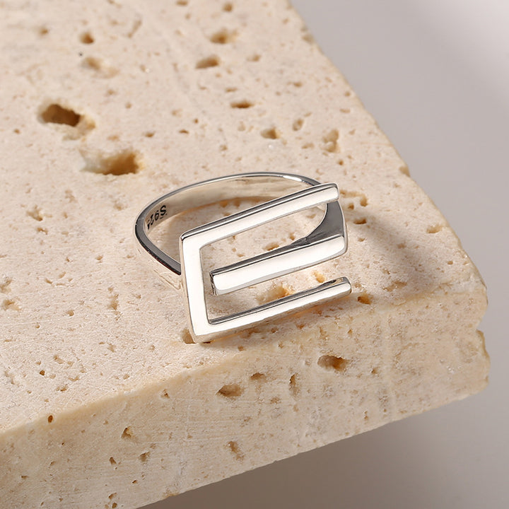 Sterling Silver Geometric Line Ring