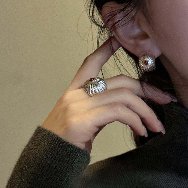 S925 Sterling Silver Onyx Simple Ring