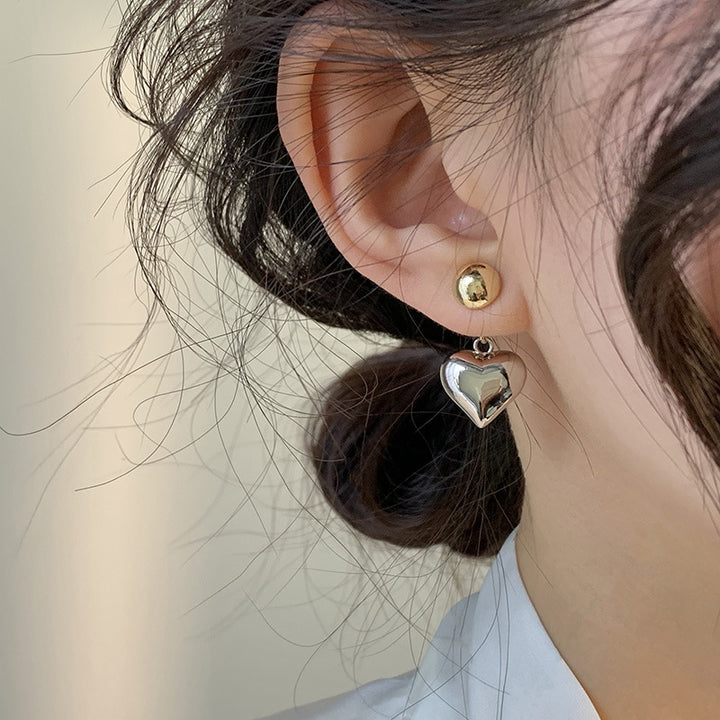 3D Heart Clashing Earrings