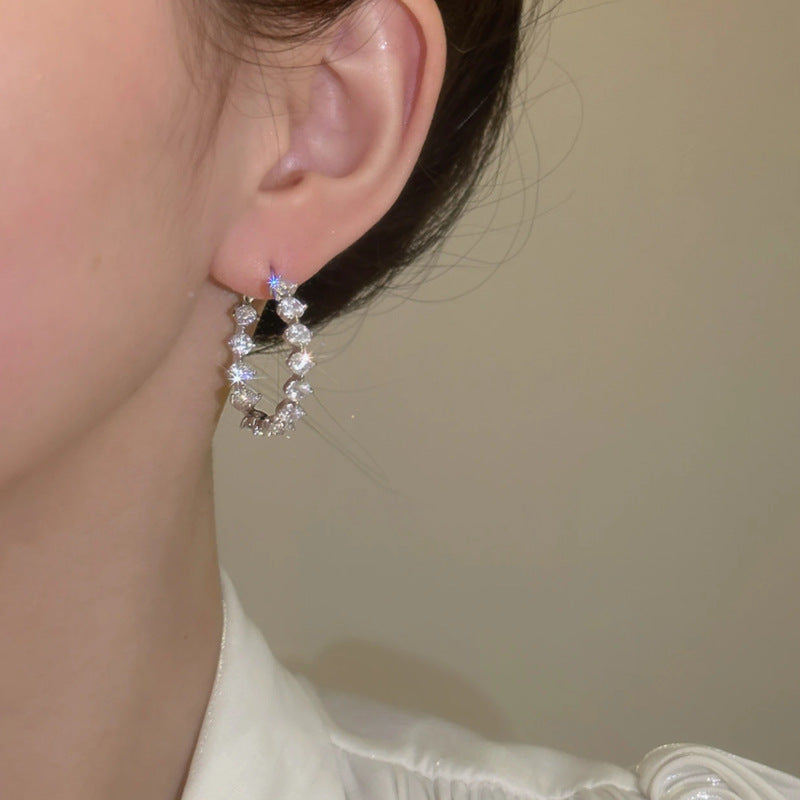 Zirconia Hoop Earrings