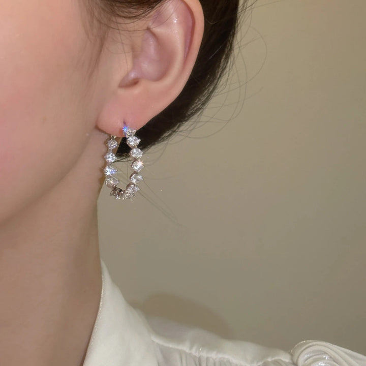 Zirconia Hoop Earrings