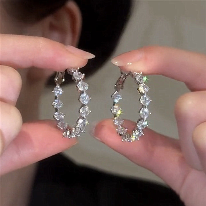Zirconia Hoop Earrings