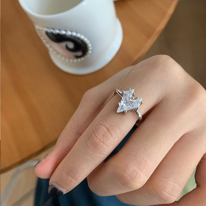 S925 Sterling Silver Dreamy Heart Zirconia Ring