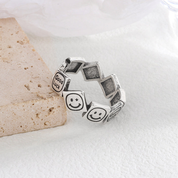 Square Smiley Ring