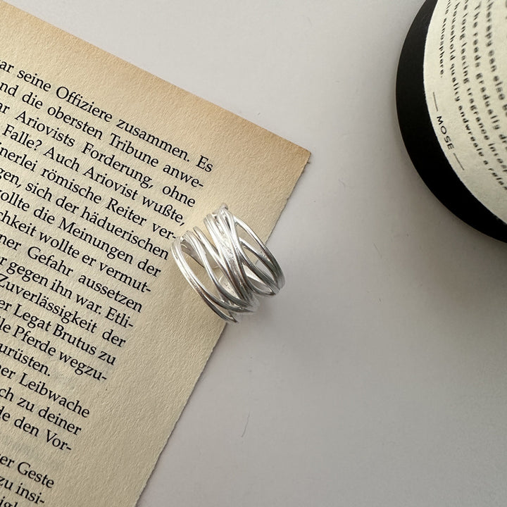 S925 Sterling Silver Line Wrap Ring