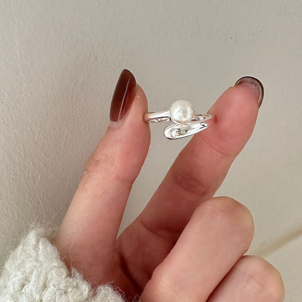 Adjustable Minimalist Pearl Ring